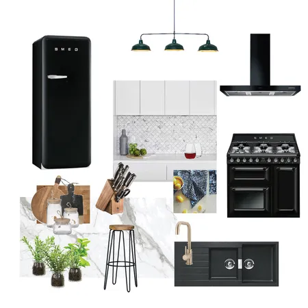 Black &amp; Marble Kitchen Interior Design Mood Board by TookaDesigns on Style Sourcebook