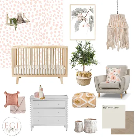 Little Girl Nursery Interior Design Mood Board by Eliza Grace Interiors on Style Sourcebook