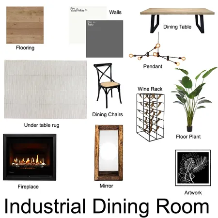 Industrial Dining Room Interior Design Mood Board by lj12 on Style Sourcebook