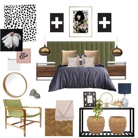 Moody Master Bedroom Interior Design Mood Board by Jennifer Newell Design on Style Sourcebook