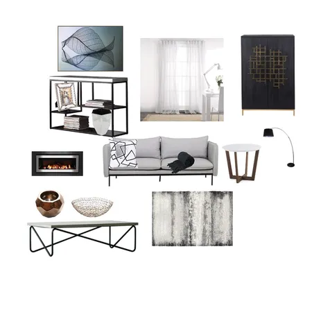 Achromatic living room Interior Design Mood Board by moonyadesign on Style Sourcebook