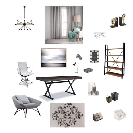 Achromatic Den Interior Design Mood Board by moonyadesign on Style Sourcebook