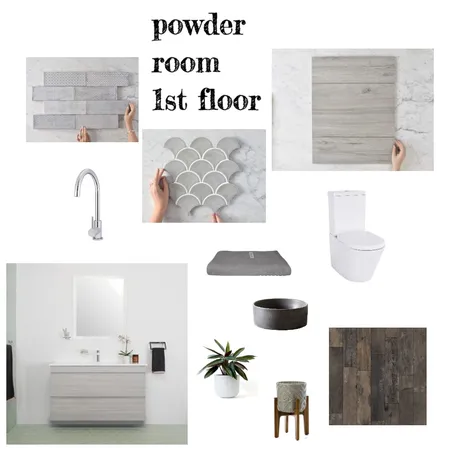 Powder room 1st floor Interior Design Mood Board by Renovation by Design on Style Sourcebook