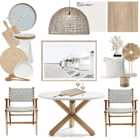 Beachy Dining Interior Design Mood Board by Vienna Rose Interiors on Style Sourcebook