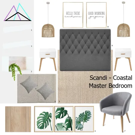Golden Bay Coastal Bedroom Interior Design Mood Board by Invelope on Style Sourcebook