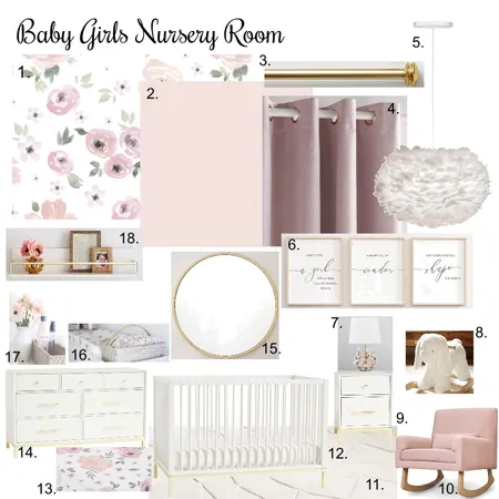 Girls Nursery Room Interior Design Mood Board by SimplyAmy on Style Sourcebook