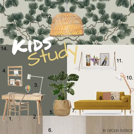 Kids study Interior Design Mood Board by Espolininterior on Style Sourcebook