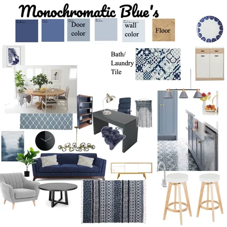 Monochromatic Blues Interior Design Mood Board by hema.rananth on Style Sourcebook