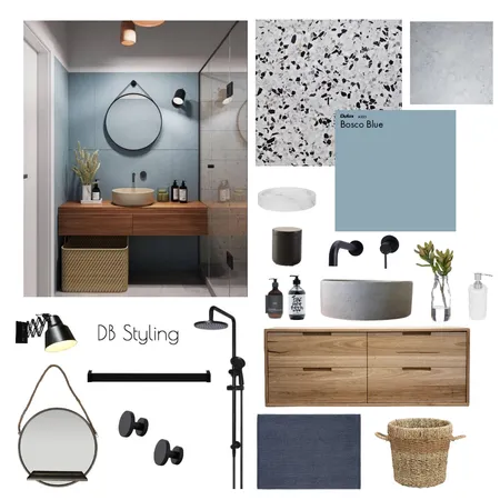 Terrazzo x Blue Bathroom Interior Design Mood Board by lucyvrvts on Style Sourcebook