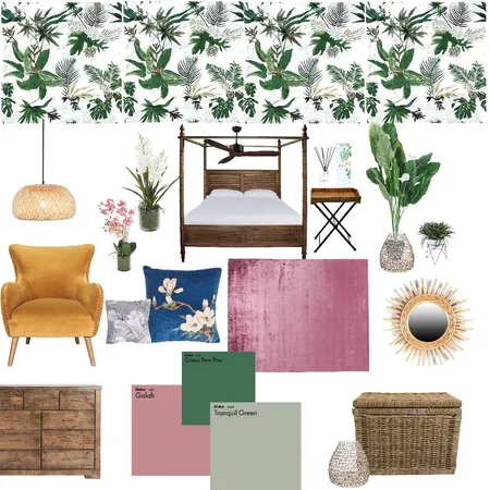 Tropical bedroom oasis Interior Design Mood Board by irenedan on Style Sourcebook