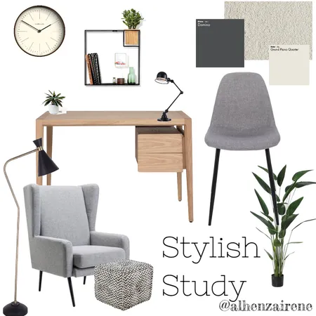 Scandi Study Interior Design Mood Board by alhenzairene on Style Sourcebook