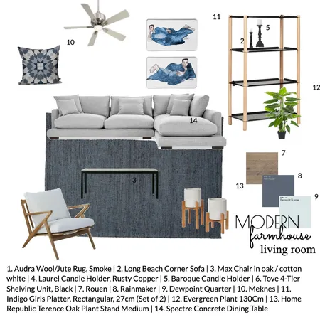 Modern Farmhouse living room Interior Design Mood Board by Annalisa on Style Sourcebook