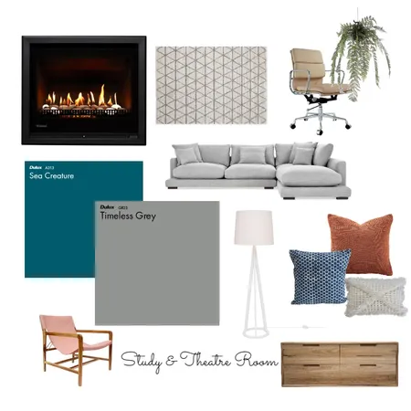 Study &amp; Theatre Room Interior Design Mood Board by whiteknight on Style Sourcebook