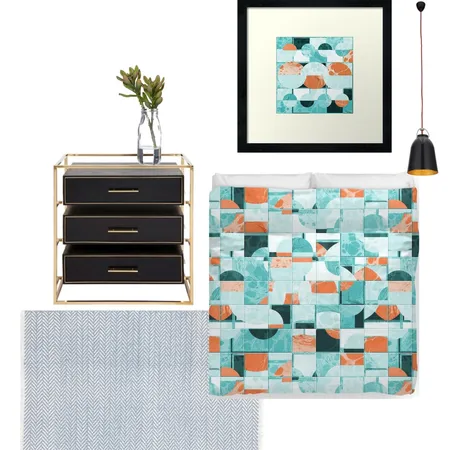 Geometric Abstract Bedroom Interior Design Mood Board by MarbleCloud on Style Sourcebook