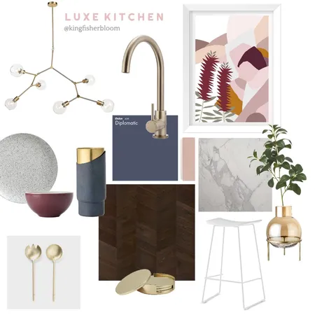 Moody Luxe Kitchen Interior Design Mood Board by Kingfisher Bloom Interiors on Style Sourcebook