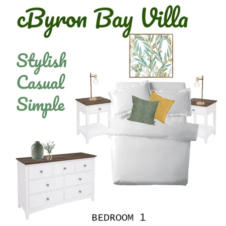 Bedroom 1 Byron Villa Interior Design Mood Board by Wedgetail on Style Sourcebook