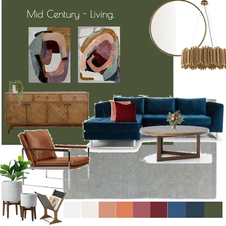 mid century modern lounge Interior Design Mood Board by Oleander & Finch Interiors on Style Sourcebook