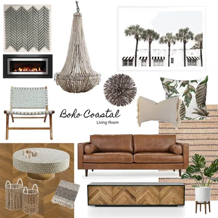 Boho Coastal Living Room Interior Design Mood Board by AnnabelFoster on Style Sourcebook
