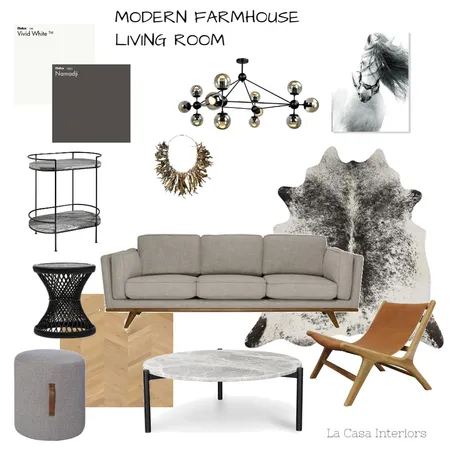 Modern Farmhouse Living Room Interior Design Mood Board by Casa & Co Interiors on Style Sourcebook
