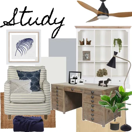 Cosy Coastal Study Interior Design Mood Board by LauraMcPhee on Style Sourcebook