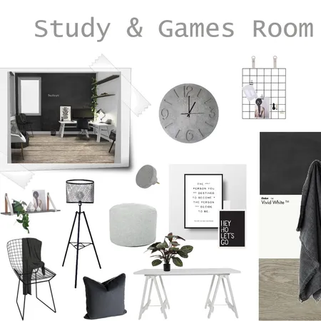 Study &amp; Games Room Interior Design Mood Board by Kez on Style Sourcebook
