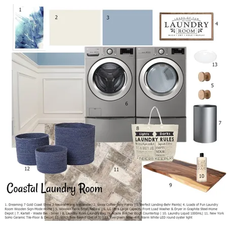 Coastal Laundry Room Interior Design Mood Board by KHirschi on Style Sourcebook