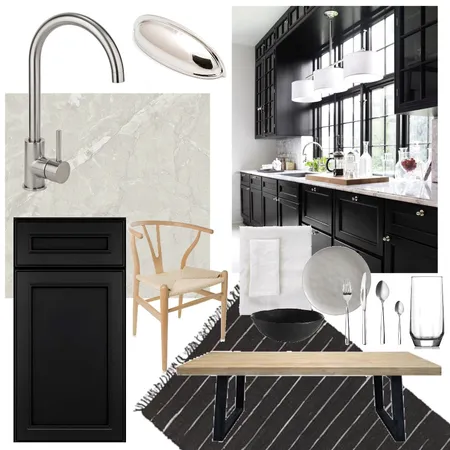 Achromatic Kitchen and Dining Room Interior Design Mood Board by Taylah O'Brien on Style Sourcebook