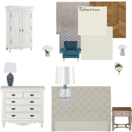 Hamptons Bedroom Interior Design Mood Board by Franceen on Style Sourcebook