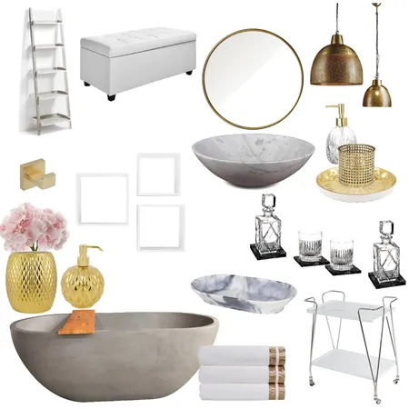 gold and marble barthroom Interior Design Mood Board by Shaelea31 on Style Sourcebook
