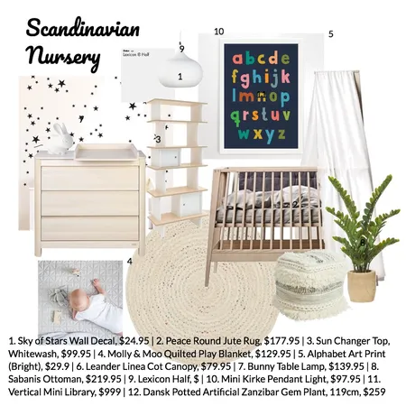Scandinavian Nursery Interior Design Mood Board by NadiaGordon on Style Sourcebook