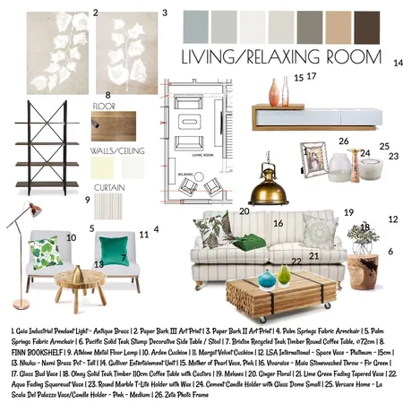 Living/relaxing room Interior Design Mood Board by Annamarie on Style Sourcebook