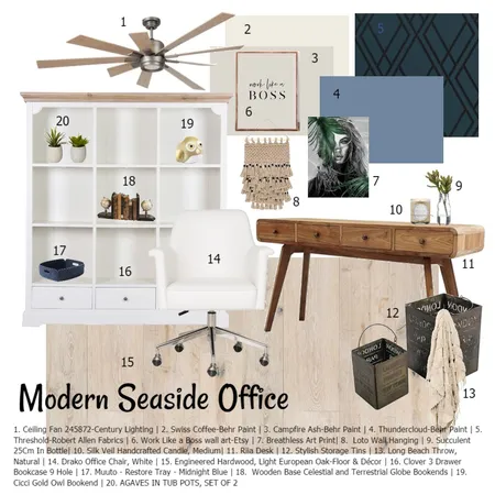 Modern Seaside Office Interior Design Mood Board by KHirschi on Style Sourcebook