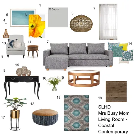 Coastal Contemporary - Living Room Interior Design Mood Board by JudyIDI on Style Sourcebook