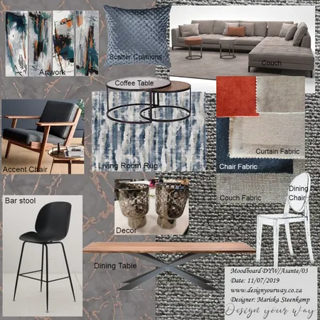 Asante - Living &amp; Dining Interior Design Mood Board by Mariska Steenkamp on Style Sourcebook