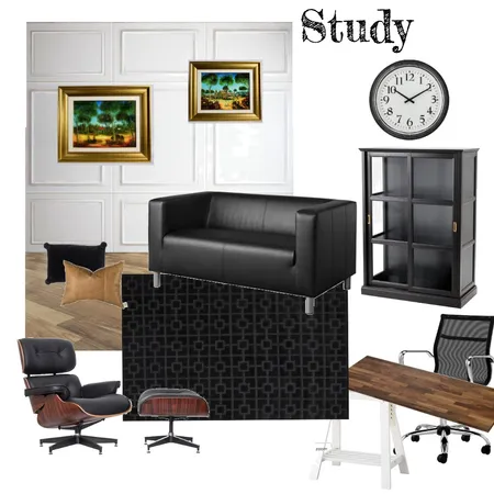 Study (Black) Interior Design Mood Board by aphraell on Style Sourcebook