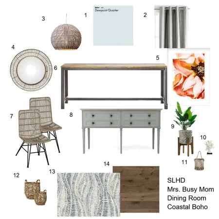 Coastal Boho - Dining Room Interior Design Mood Board by JudyIDI on Style Sourcebook