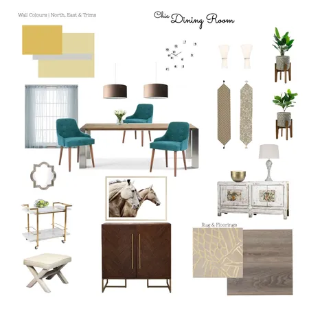 Chic Dining Room Interior Design Mood Board by poon on Style Sourcebook