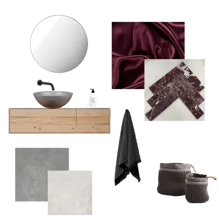 Burgundy Bathroom Interior Design Mood Board by soulndesire on Style Sourcebook