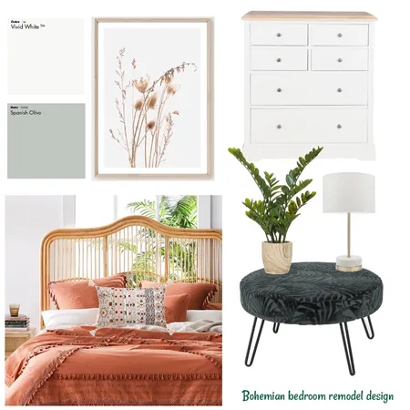 Bohemian bedroom design Interior Design Mood Board by blukasik on Style Sourcebook
