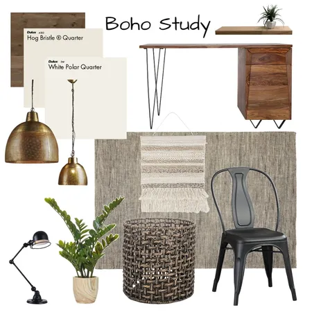 Boho Study Interior Design Mood Board by Kalee Elizabeth on Style Sourcebook
