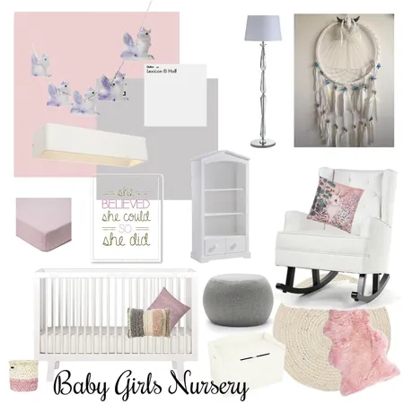 Baby girls Nursery Interior Design Mood Board by melindadunn on Style Sourcebook