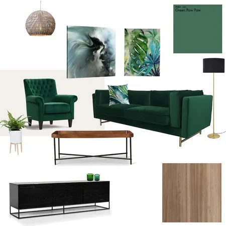Living room Deep green Interior Design Mood Board by Holi Home on Style Sourcebook