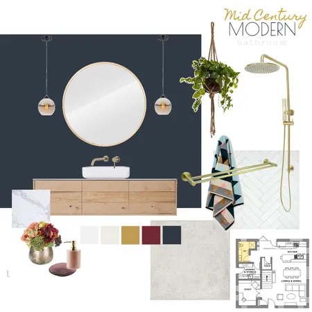 Mid Century / Modern Bathroom Interior Design Mood Board by ktm_design on Style Sourcebook