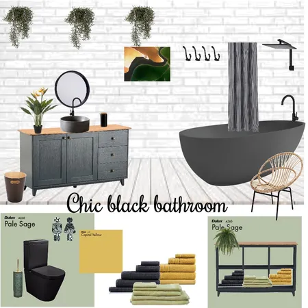 Chic black bathroom Interior Design Mood Board by VisualStyle on Style Sourcebook