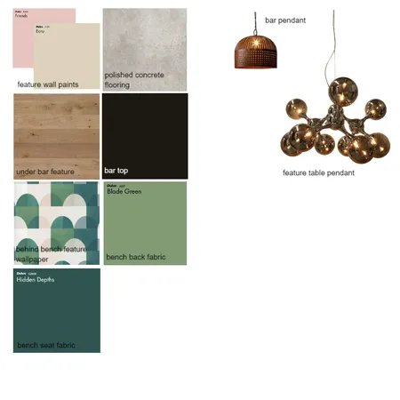 Blush &amp; Forest Green Interior Design Mood Board by FrankstonBrewhouse on Style Sourcebook