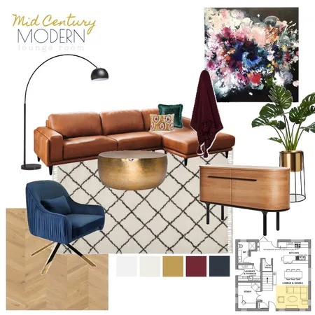 Mid Century / Modern Lounge Room Interior Design Mood Board by ktm_design on Style Sourcebook