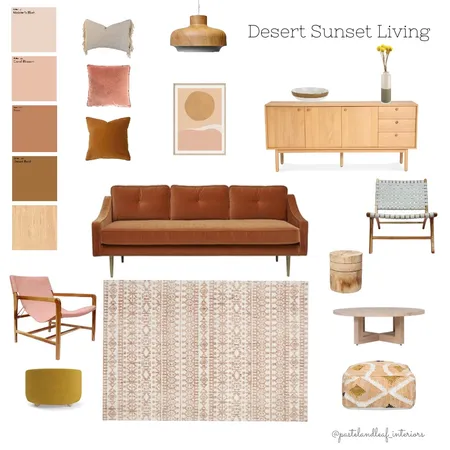 Desert Sunset Living Interior Design Mood Board by Pastel and Leaf Interiors on Style Sourcebook