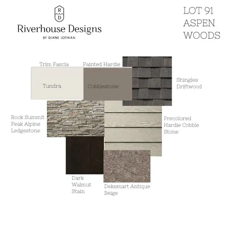 LOT 91 ASPEN WOODS Interior Design Mood Board by Riverhouse Designs on Style Sourcebook