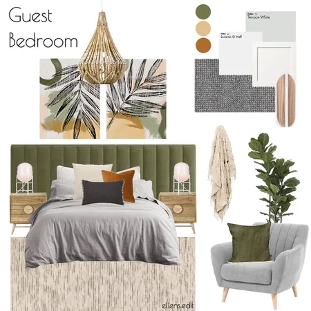 Week 1 - Guest Bedroom Interior Design Mood Board by Ellens.edit on Style Sourcebook