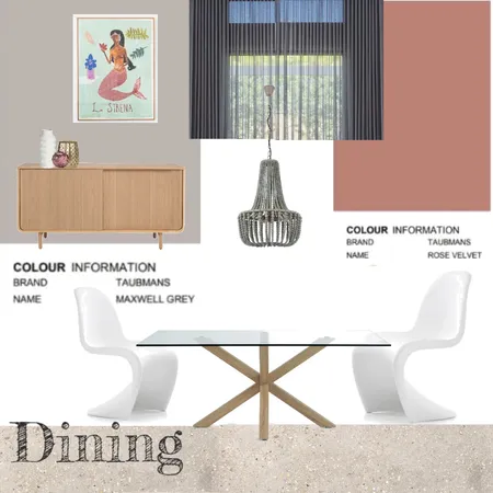 Velvet Rose Dining / Living Interior Design Mood Board by Connected Interiors on Style Sourcebook